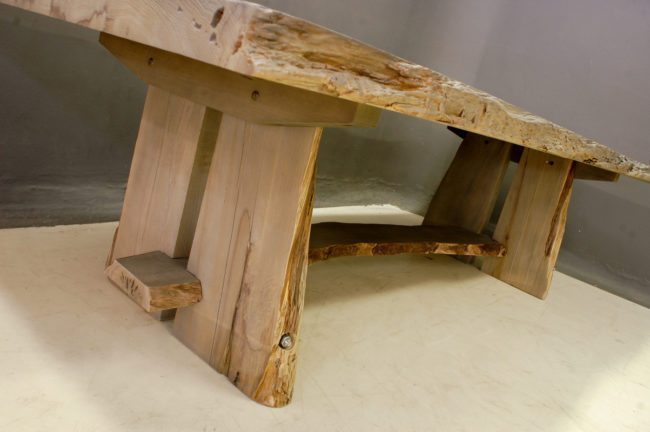 Mzansi Dining Table with Waney Edge Top