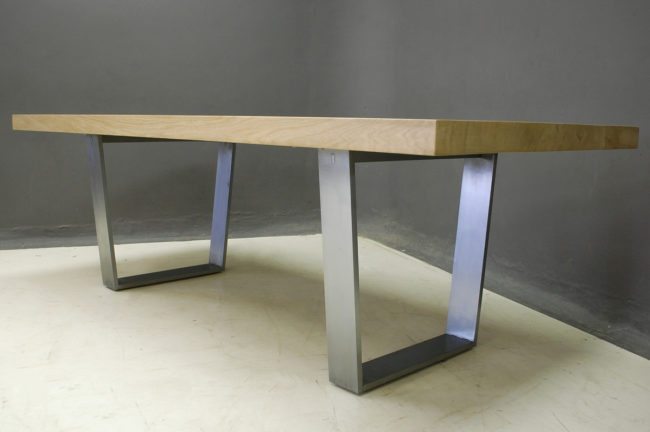 Aquarius Dining Table with Metal Base