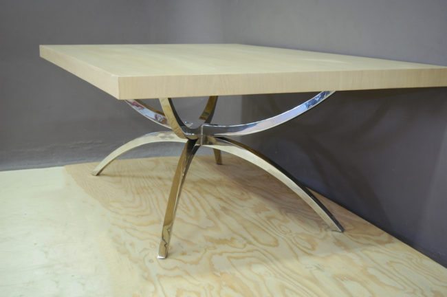 Custom Dining Table with Metal Base