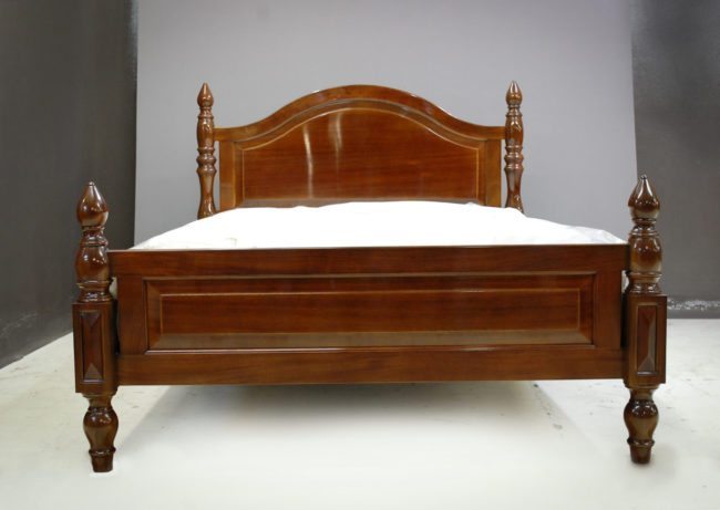 Custom French Polish Mahogany Bed