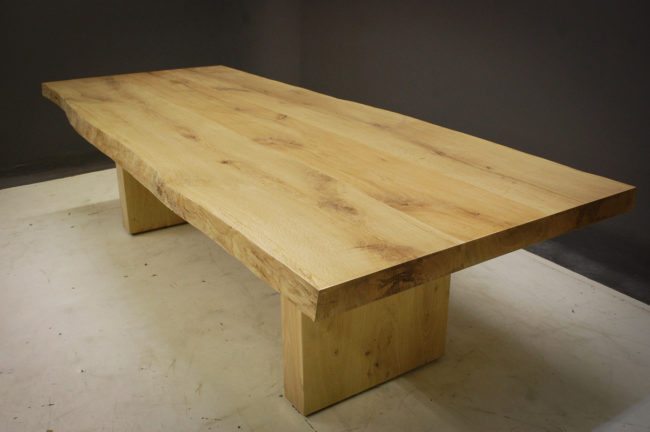 Plinth Dining Table with Waney Edge Top