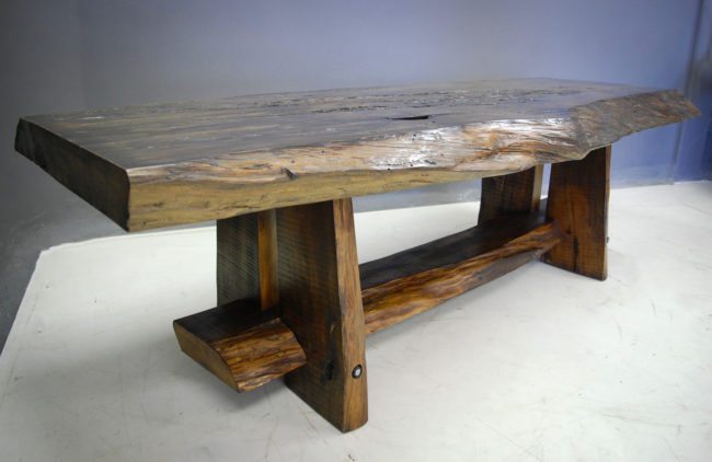 Custom Mzansi Dining Table with Waney Edge Top
