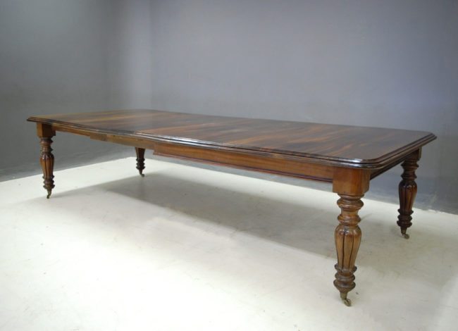 Extendible Victorian Dining Table with Wheels
