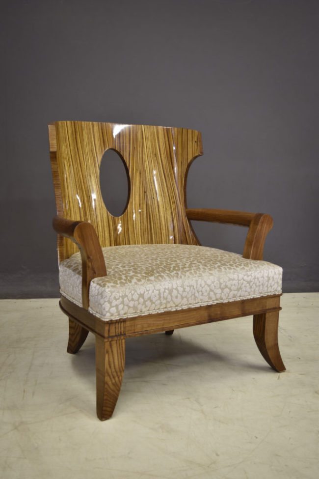 Designer Armchair in Ash and Zebrano