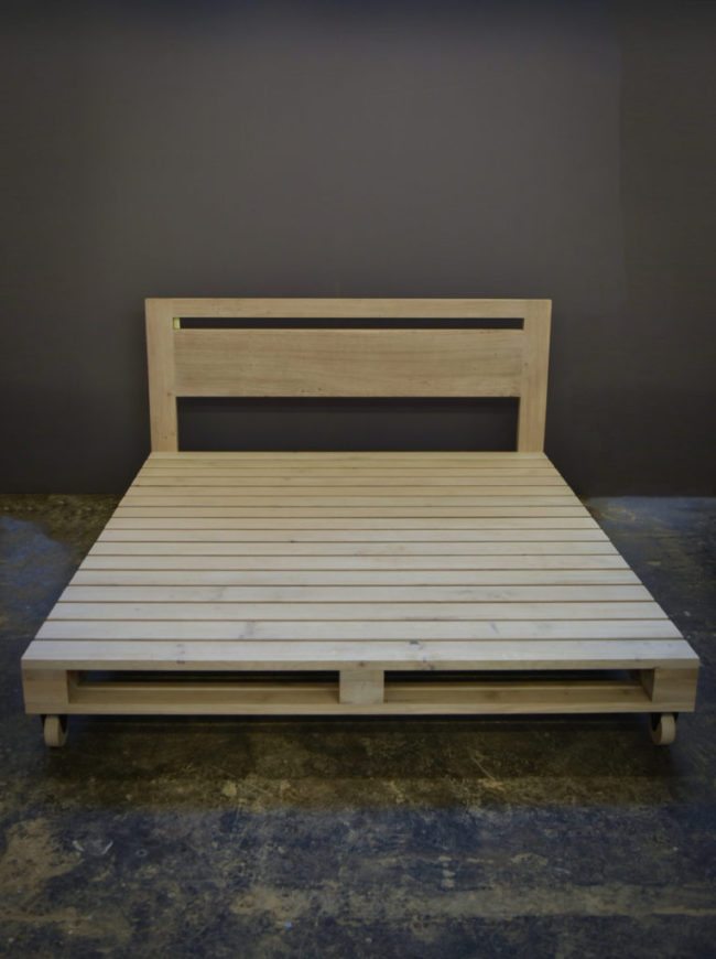Pallet Style Bed in French Oak
